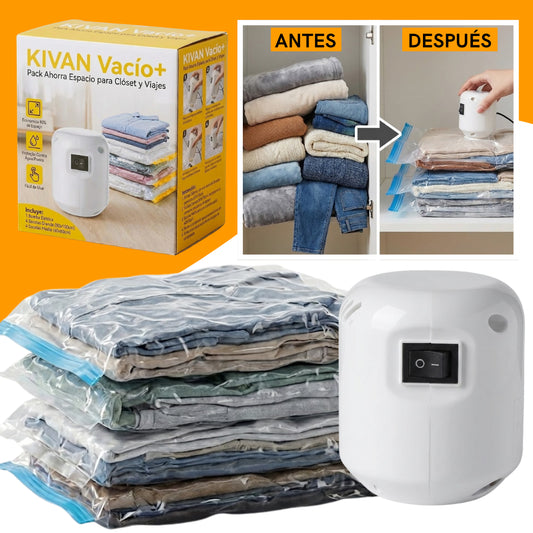 KIVAN Vacío+ | Pack Ahorra Espacio para Clóset y Viajes – Paga Solo al Recibir