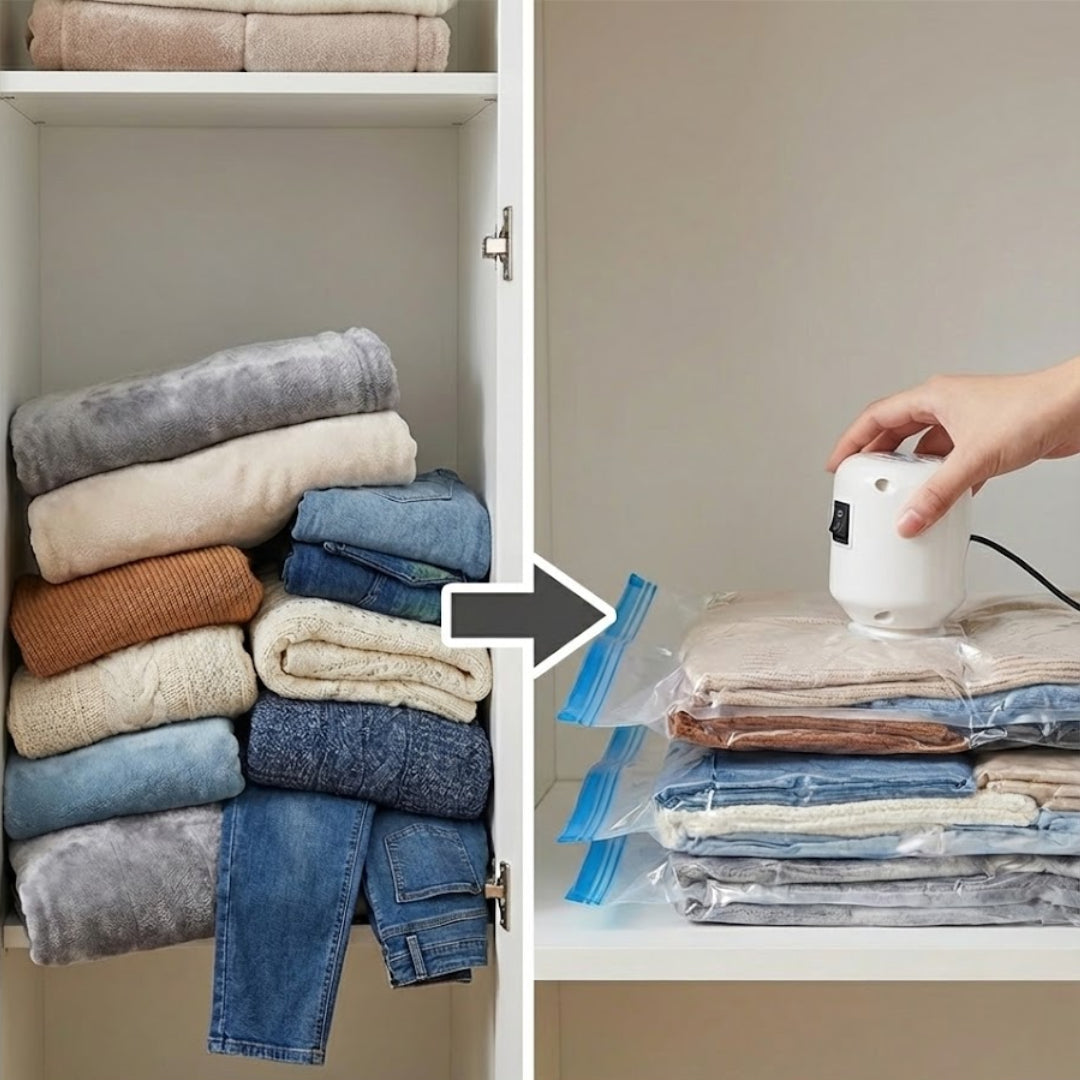 KIVAN Vacío+ | Pack Ahorra Espacio para Clóset y Viajes – Paga Solo al Recibir